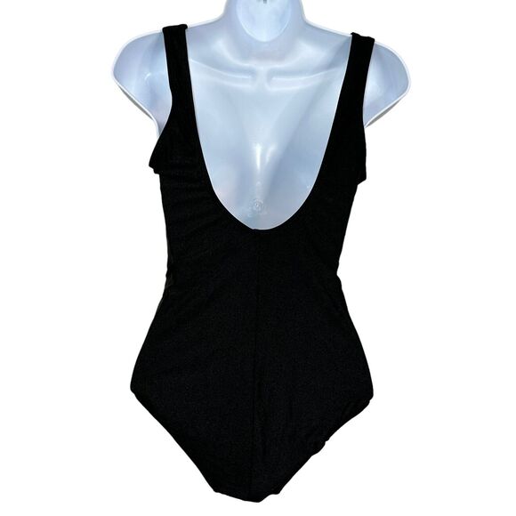 Tahari Women Tummy Control Underwire V Neck One Piece Swimsuit Black Small NWOT - Picture 3 of 7